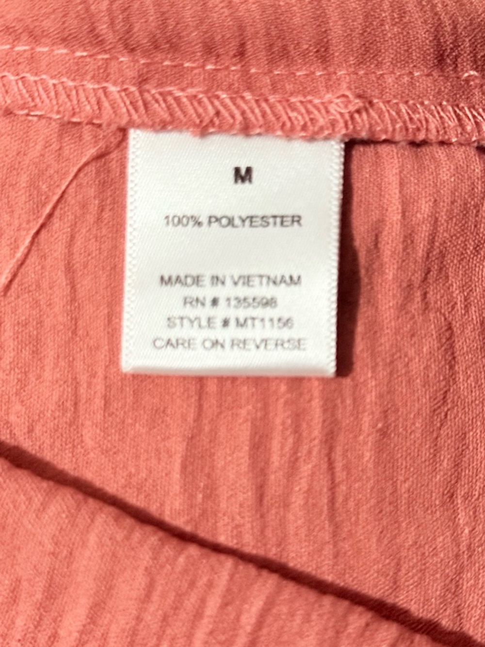 Women's Rose Clay Roll-Tab Sleeve Blouse Button Up Top - Size M - Picture 5 of 5